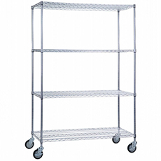 Portable Adjustable 4 Wire Shelf Linen Cart - 24